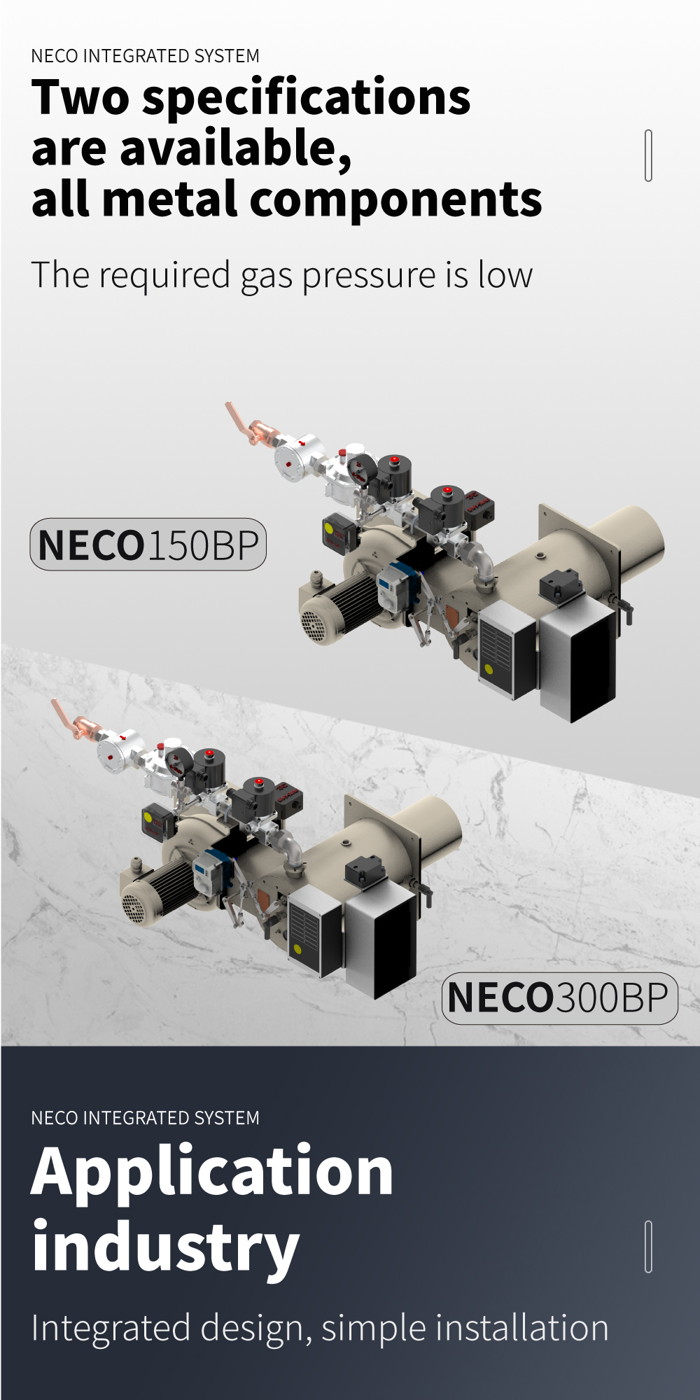 NECO Series Industrial Burner and Integrated Combustion System(Package Burner) for Air Heating and Drying Process
