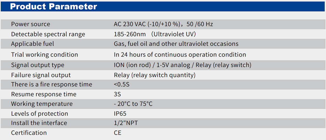 BFD1-ZU Series Self-checking UV Flame Detector for Combustion System